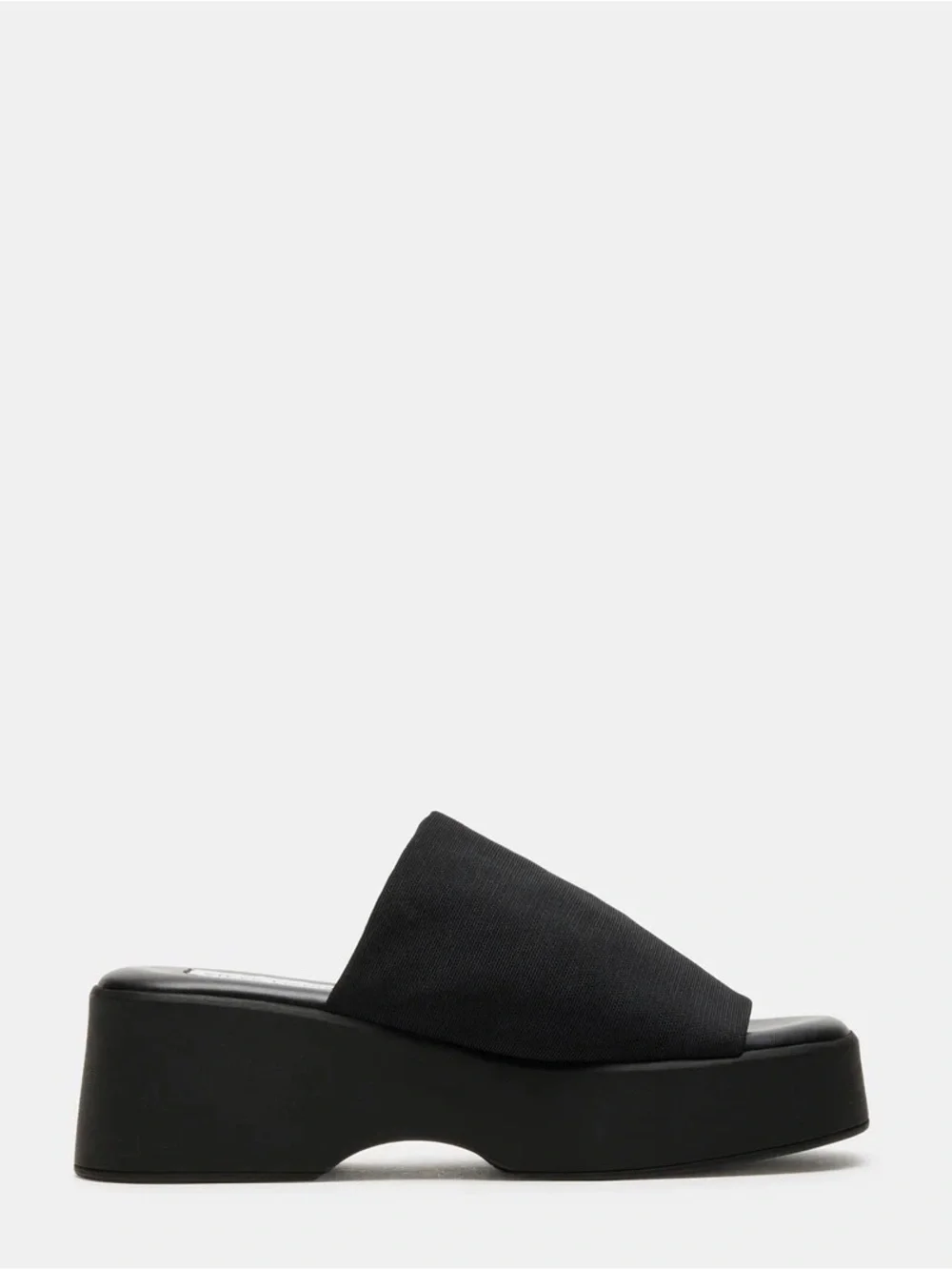 Steve Madden Slinky30 Black Platform Slide Sandals